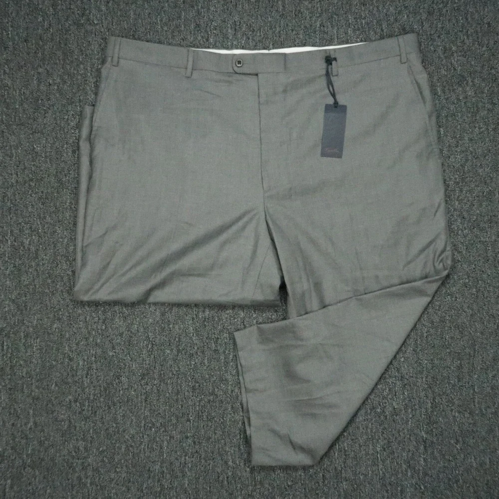 Zanella Pants Mens 46x22 Gray Wool Ken Quattro Lame Trousers NWT‎